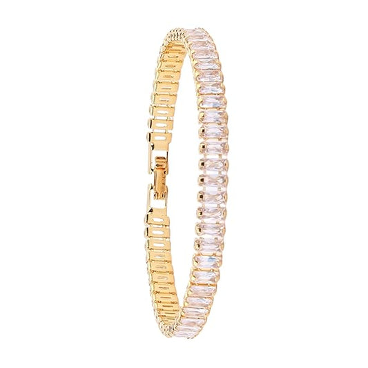 Bracelet with Shimmering Square Synthetic Gemstones